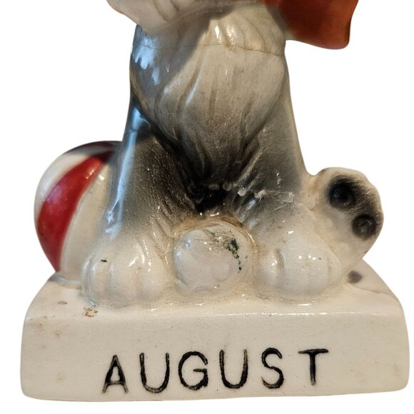 Norcrest Ceramic August Puppy Dog Figurine Japan 3.25" A646 DAMAGED SEE DESCRIPT - Picture 3 of 10